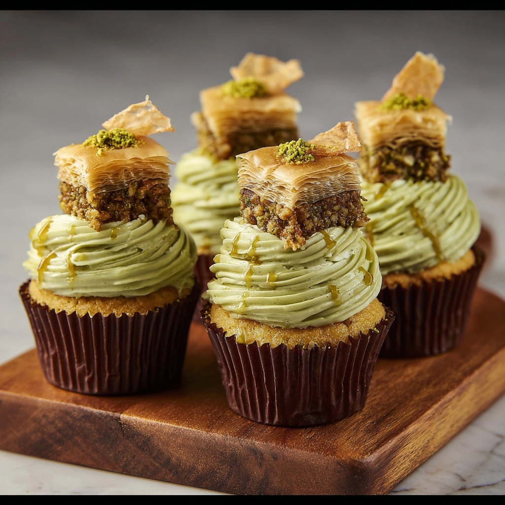 Caramel Pistachio Cupcakes Recipe - Recipe Image