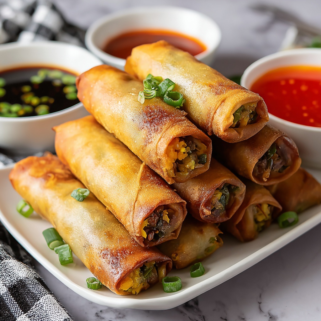 Crispy Air Fryer Spring Rolls Recipe - Recipe Image