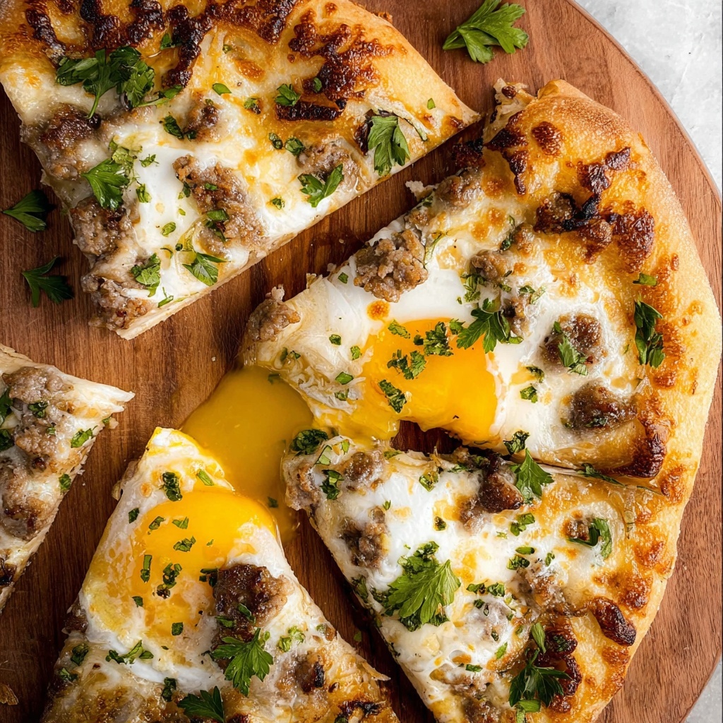 Sausage and Egg Breakfast Pizzas Recipe - Recipe Image