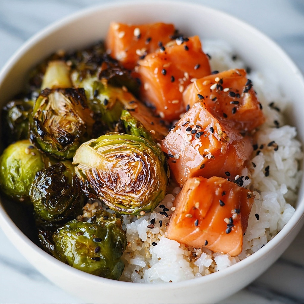 Teriyaki Salmon Bowls with Brussels Sprouts Recipe - Recipe Image