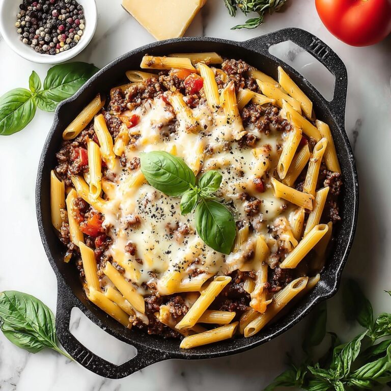 Cheesy Penne with Ground Beef Recipe