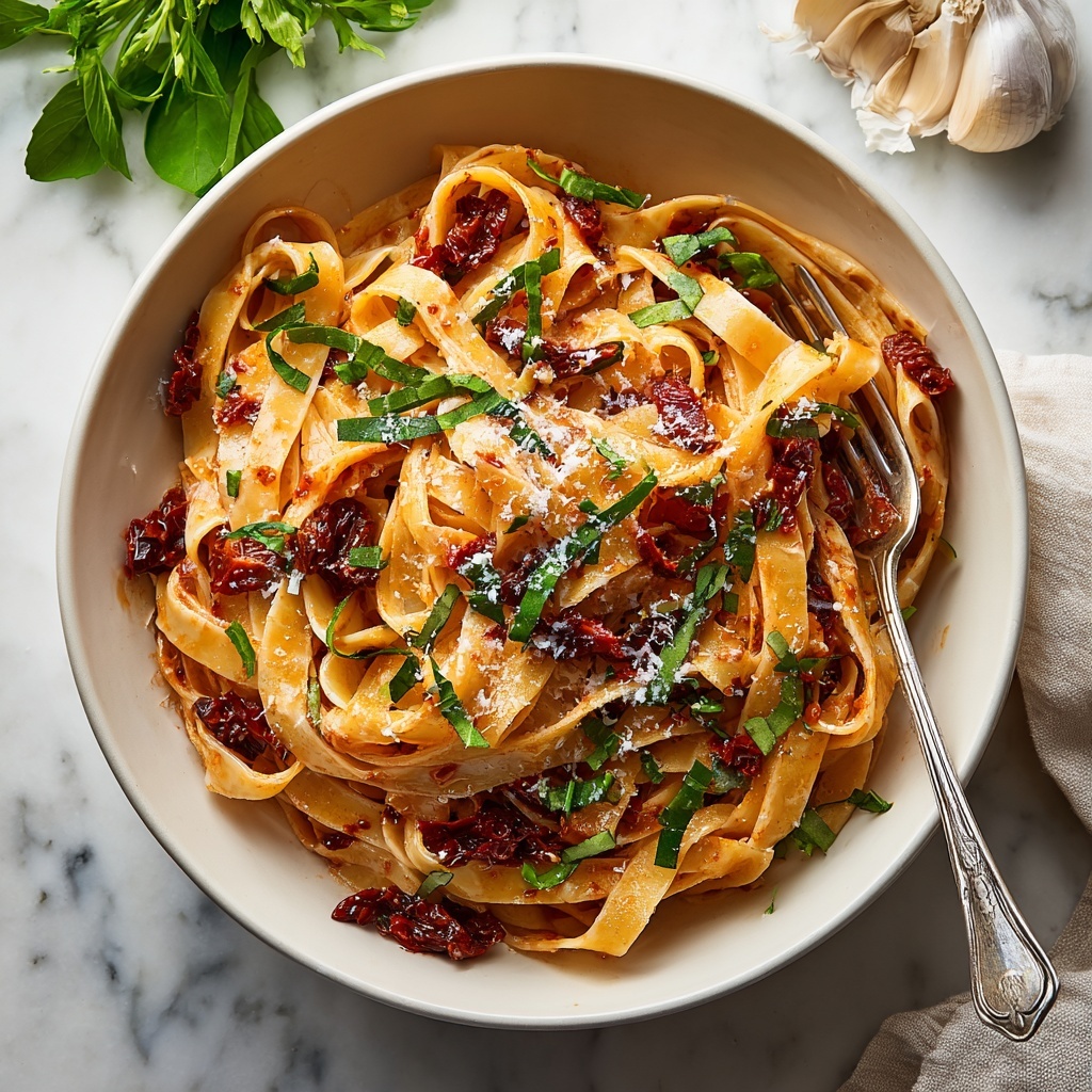 Vegan Creamy Sun-Dried Tomato Pasta Recipe - Recipe Image