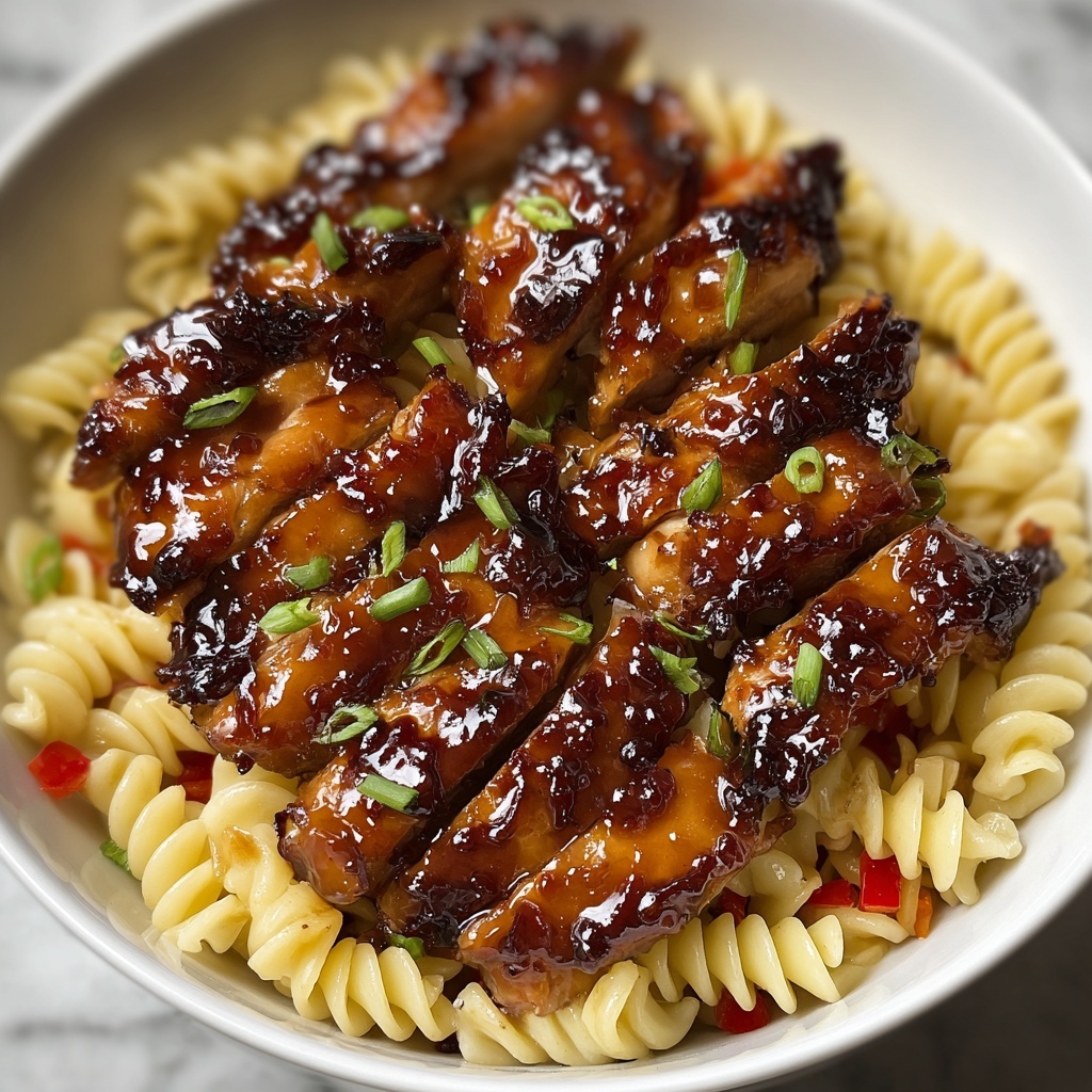 Sweet and Spicy Honey Pepper Chicken with Creamy Macaroni and Cheese Recipe - Recipe Image