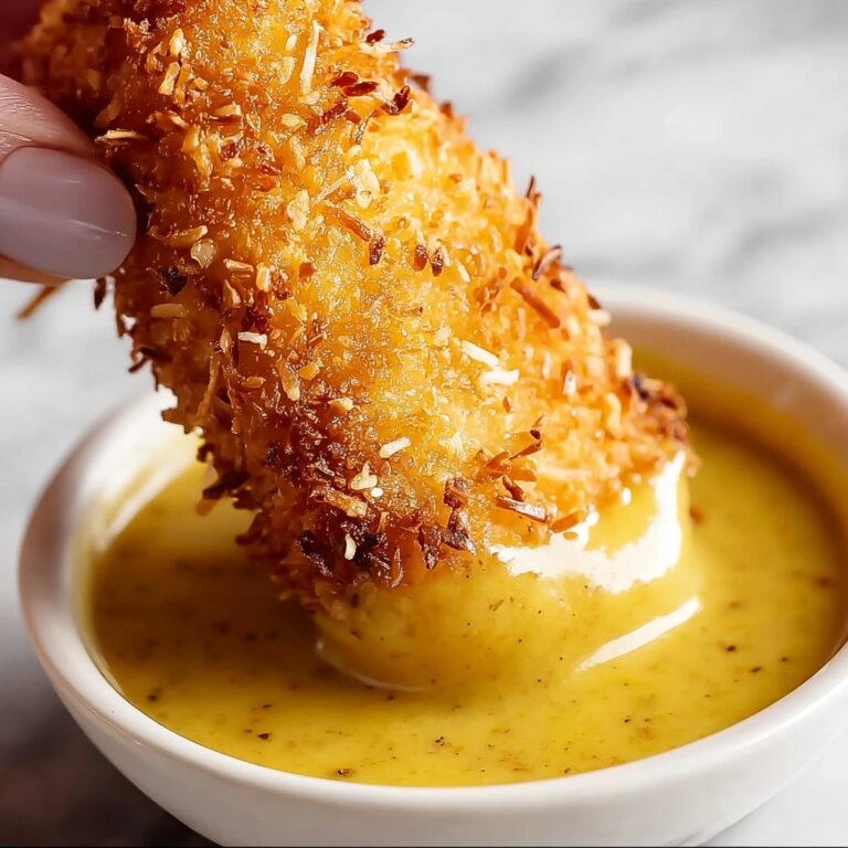 Baked Coconut Chicken Tenders with Apricot Mustard Dipping Sauce Recipe