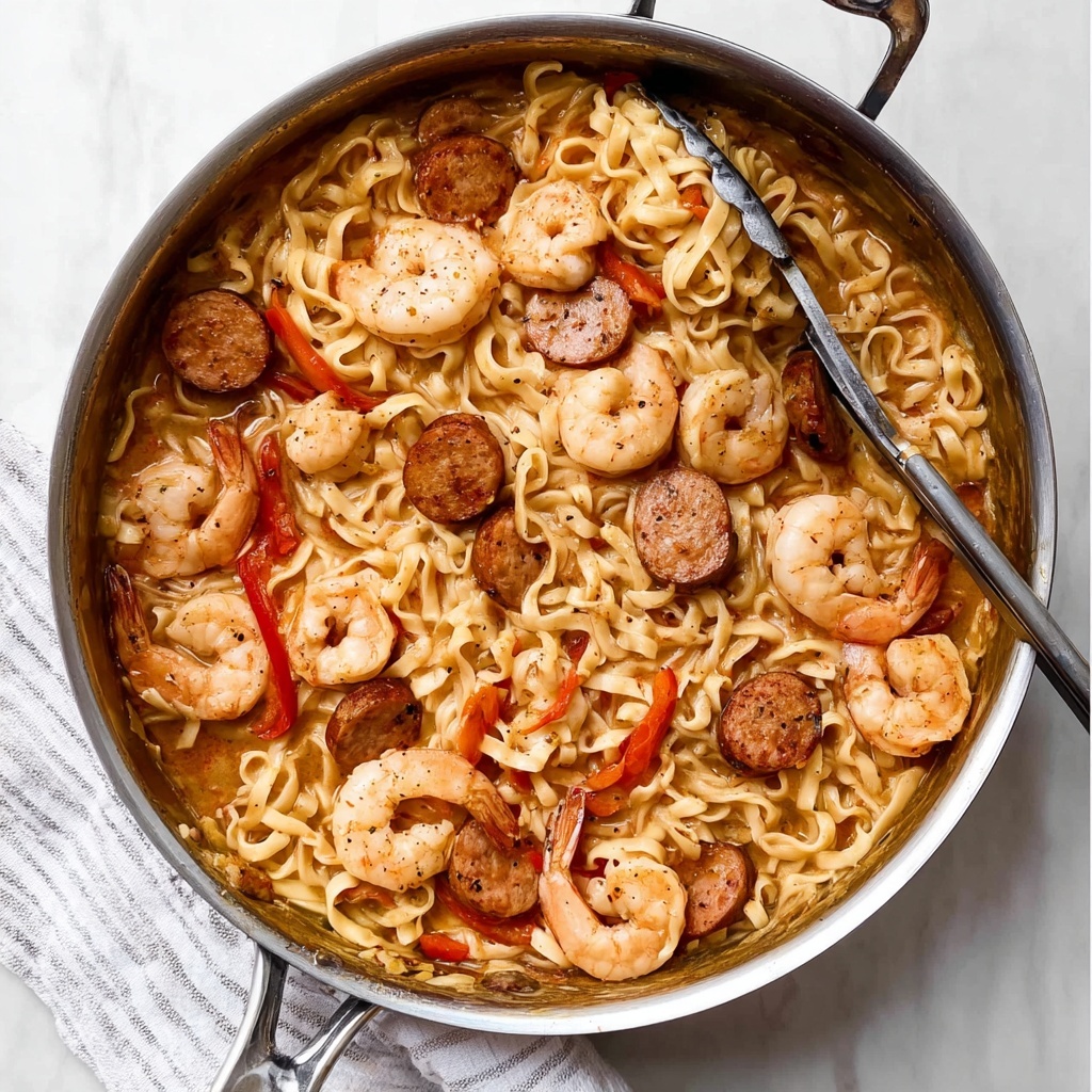 Creamy Cajun Shrimp Pasta with Sausage Recipe - Recipe Image