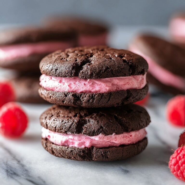 Chocolate Raspberry Sandwich Cookies with Ganache Drizzle Recipe