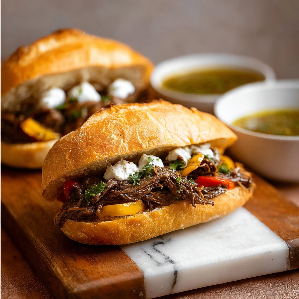 Italian Beef Sandwich with Roasted Garlic Aioli Recipe - Recipe Image