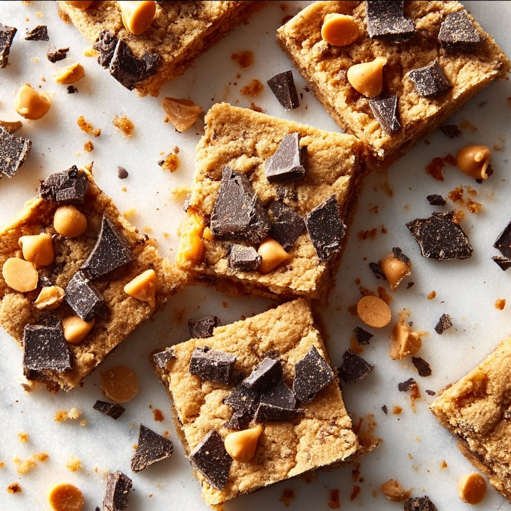 Peanut Butter Chocolate Swirl Blondies Recipe - Recipe Image