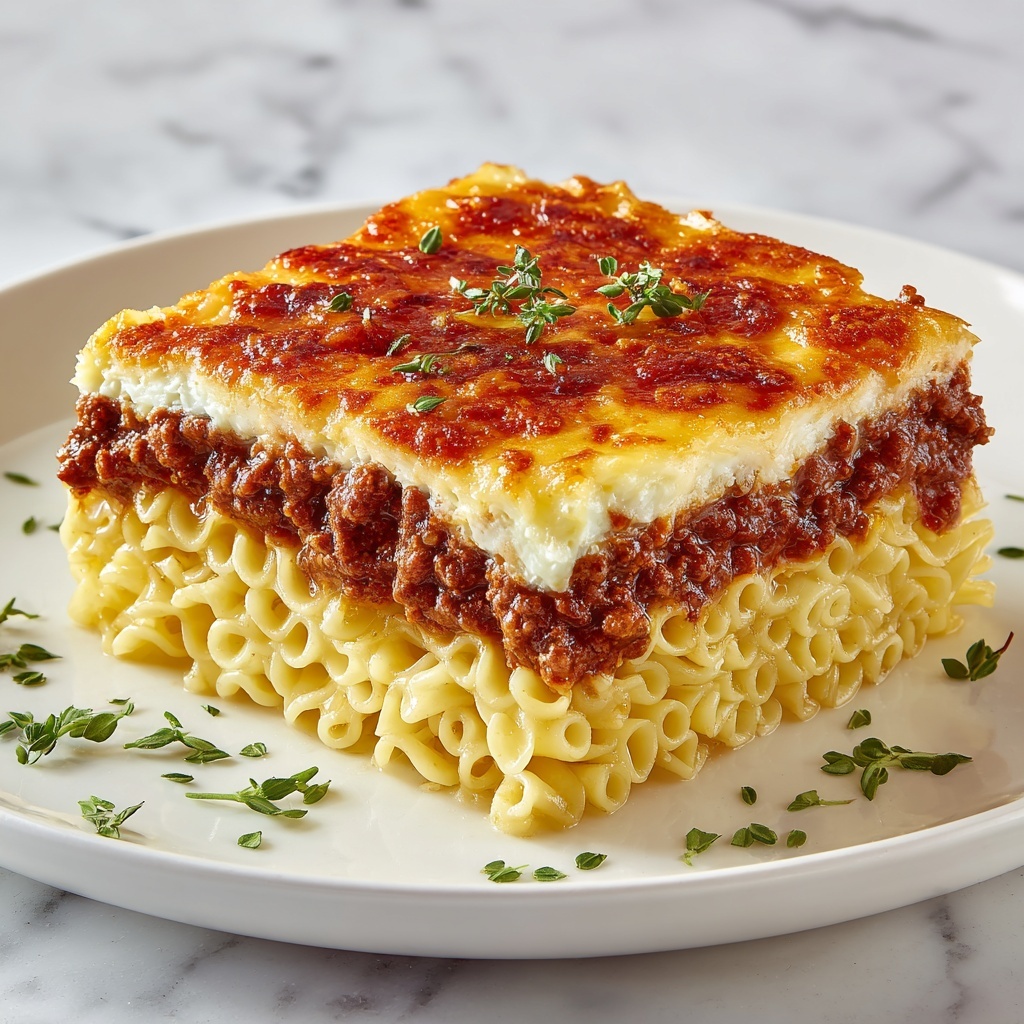 Pastitsio: Greek Baked Pasta with Meat Sauce and Béchamel Recipe - Recipe Image