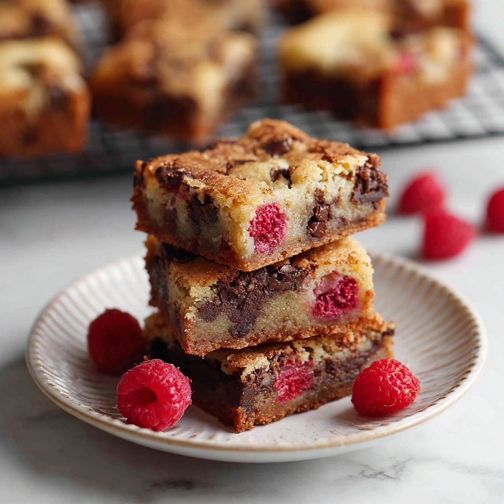 Delightful Raspberry and Chocolate Chip Cookie Bars Recipe - Recipe Image