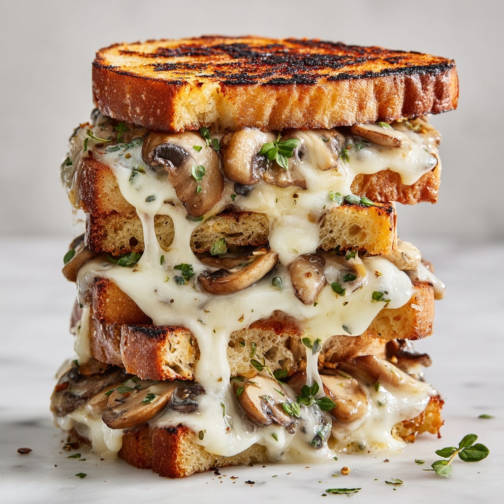 Mushroom Onion Gouda Grilled Cheese Recipe - Recipe Image
