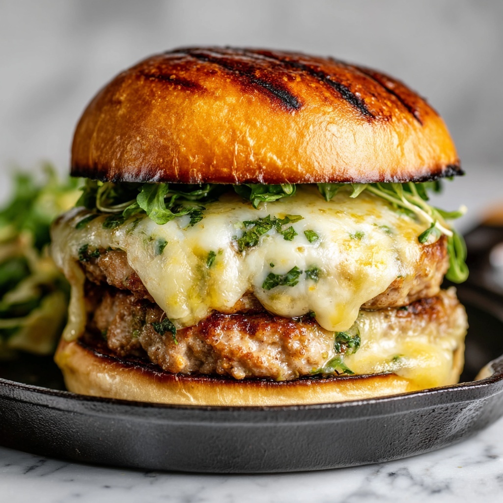 White Cheddar and Spinach Chicken Burgers Recipe - Recipe Image