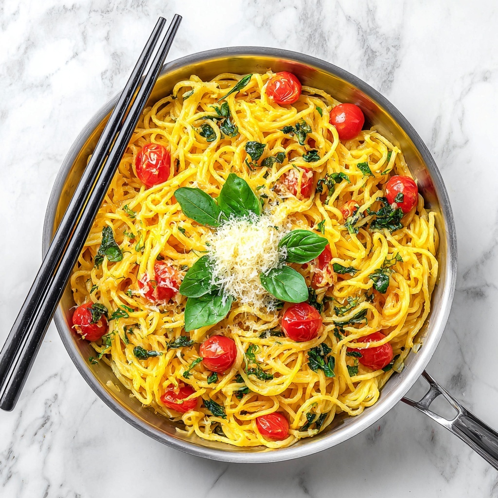 One Pan Pasta with Cherry Tomatoes, Spinach, and Parmesan Recipe - Recipe Image