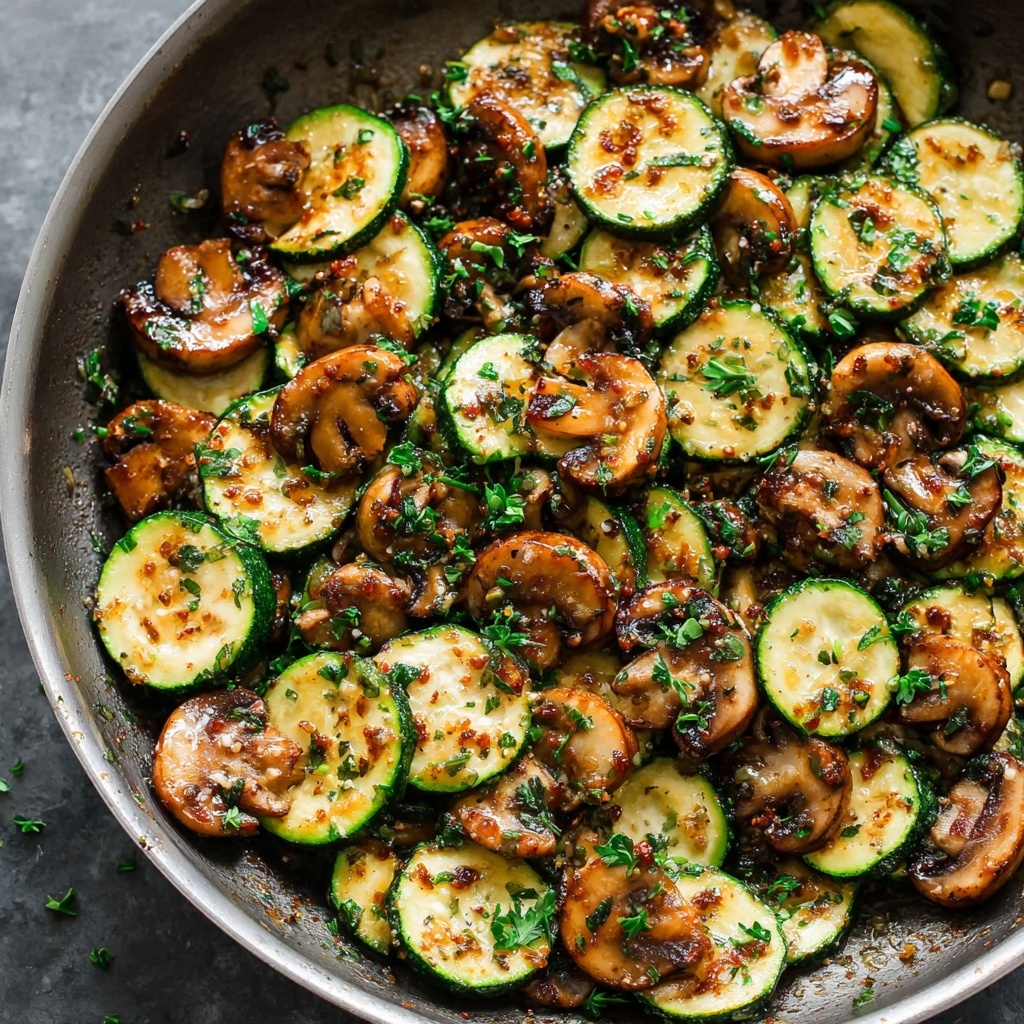 Garlic Herb Zucchini Mushrooms Recipe - Recipe Image