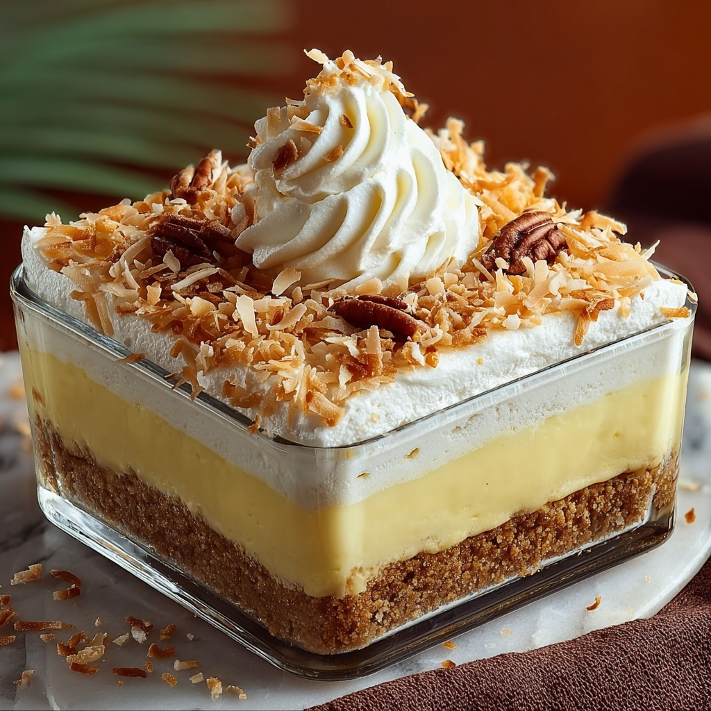 Coconut Cream Layered Dessert Recipe - Recipe Image