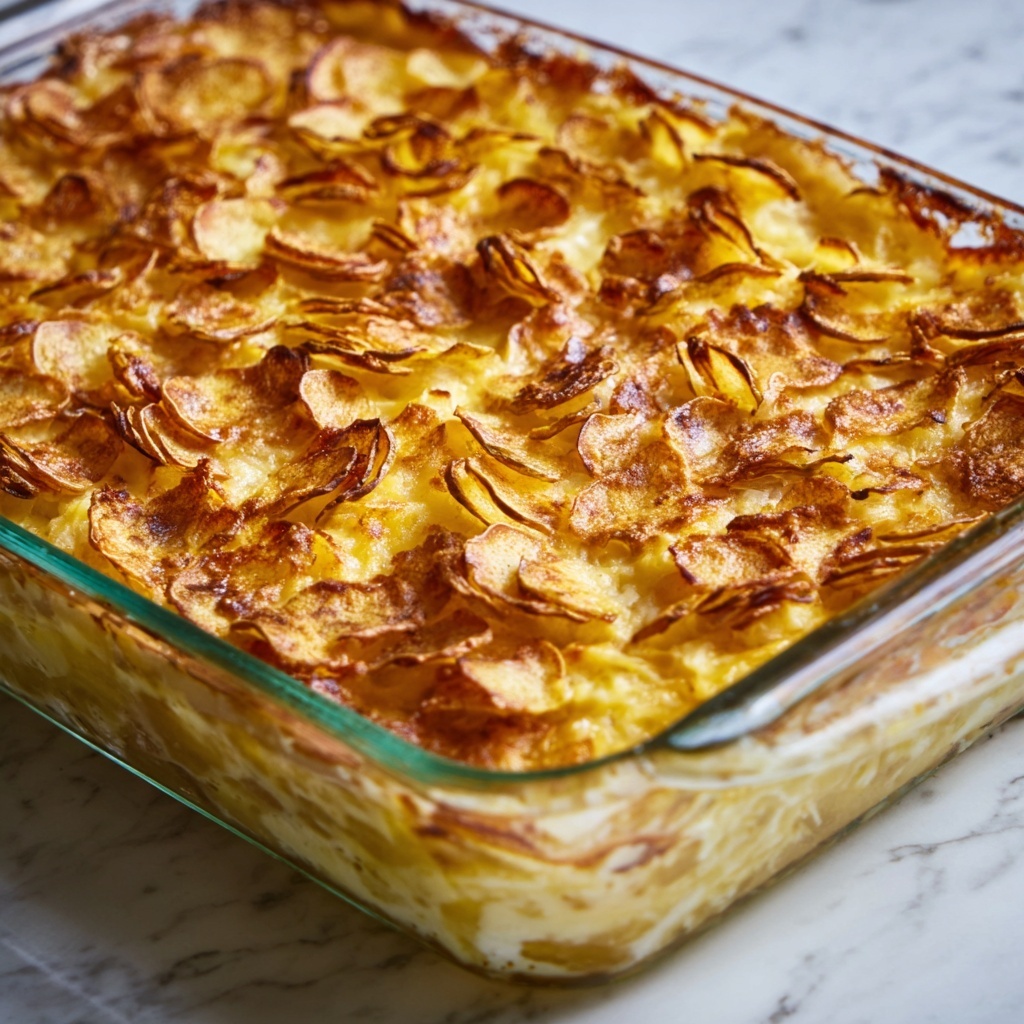 Crispy Hot Chicken Salad Casserole Recipe - Recipe Image