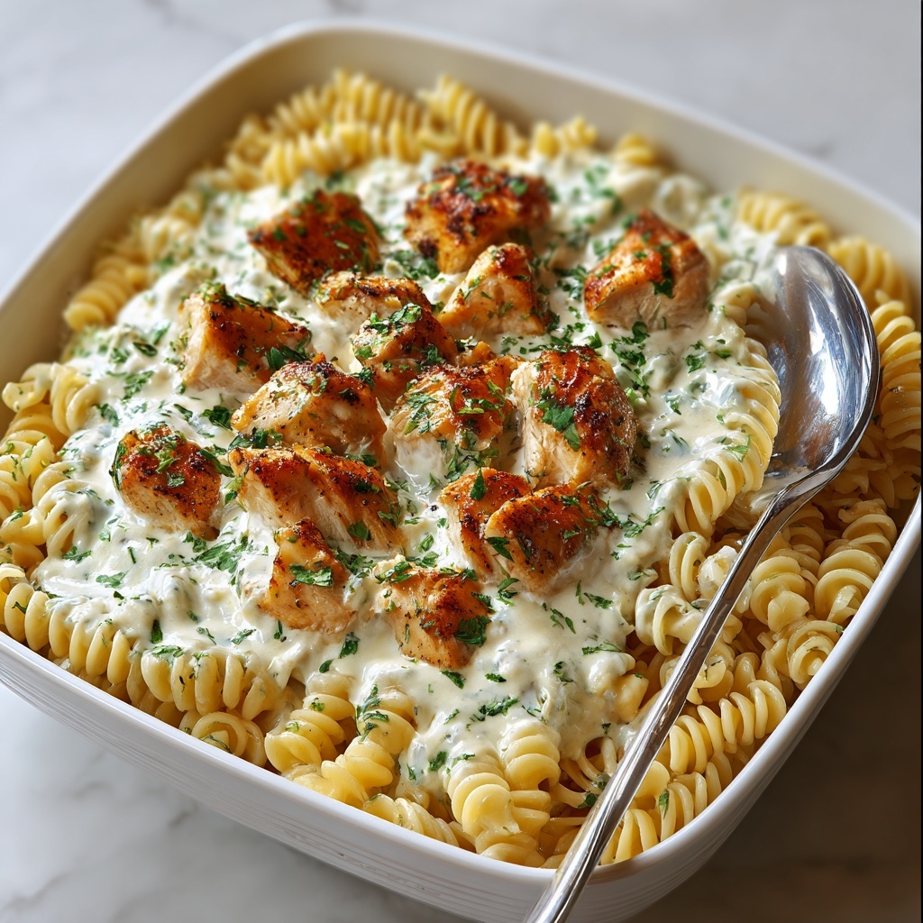 Creamy Garlic Parmesan Chicken Pasta Bake Recipe - Recipe Image