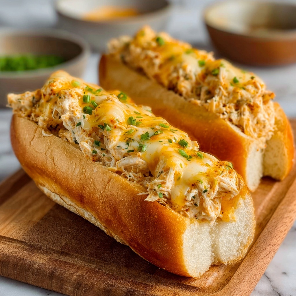 Buffalo Chicken Stuffed Cheesy Bread Subs Recipe - Recipe Image