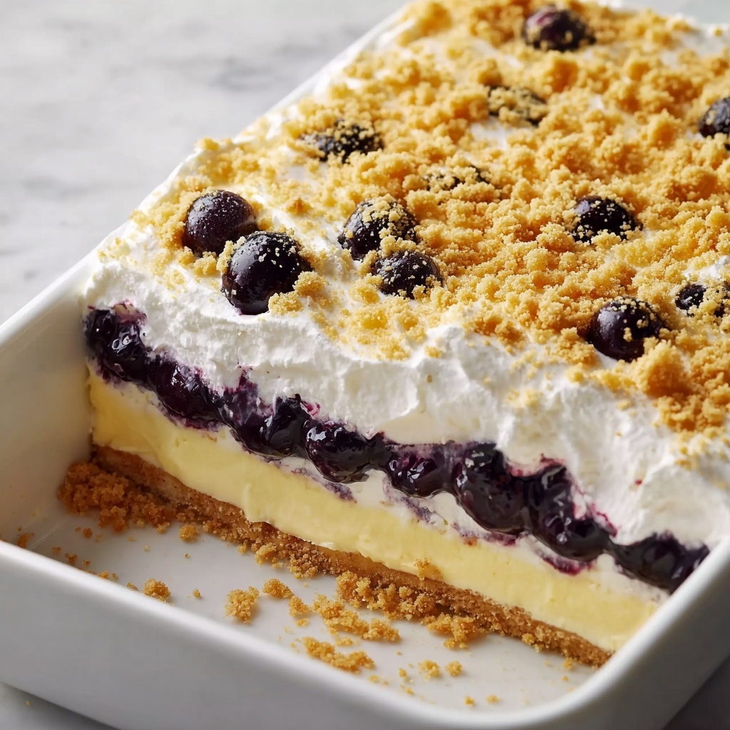 No Bake Lemon Blueberry Dessert Recipe - Recipe Image