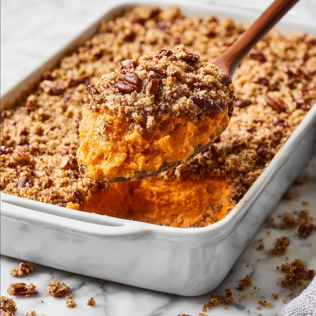 Sweet Potato Casserole with Pecan Topping Recipe - Recipe Image