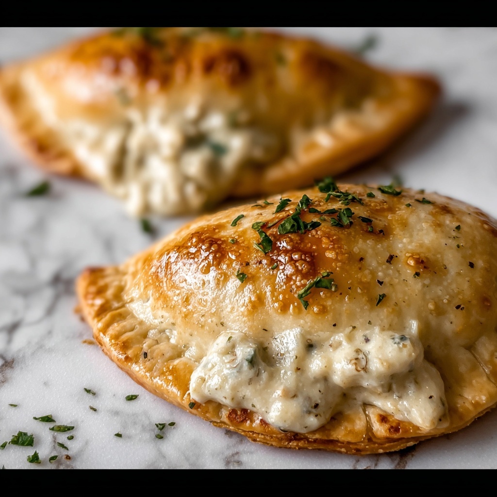 Chicken Alfredo Air Fryer Calzones Recipe - Recipe Image