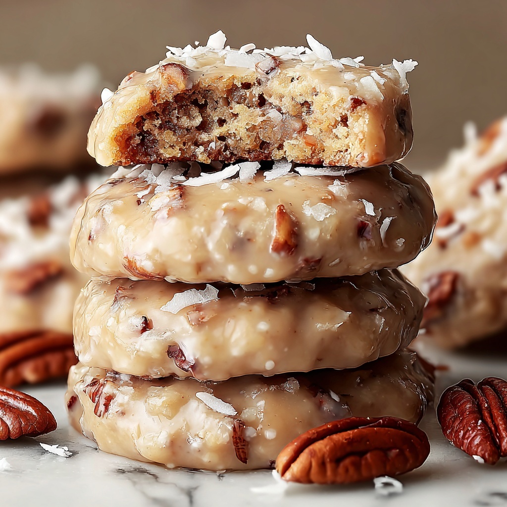 No-Bake Coconut Pecan Praline Cookies Recipe - Recipe Image