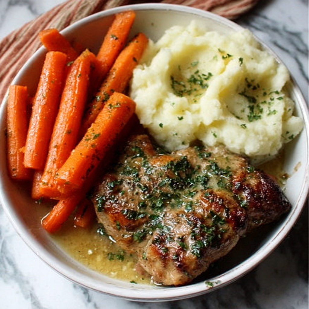 Garlic Herb Chicken with Roasted Carrots Recipe - Recipe Image