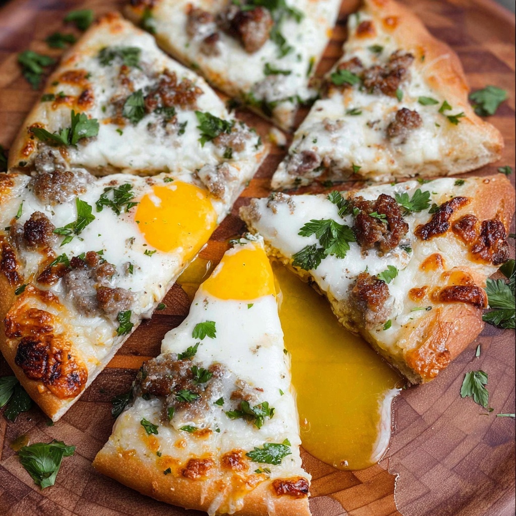 Sausage and Egg Breakfast Pizzas Recipe - Recipe Image