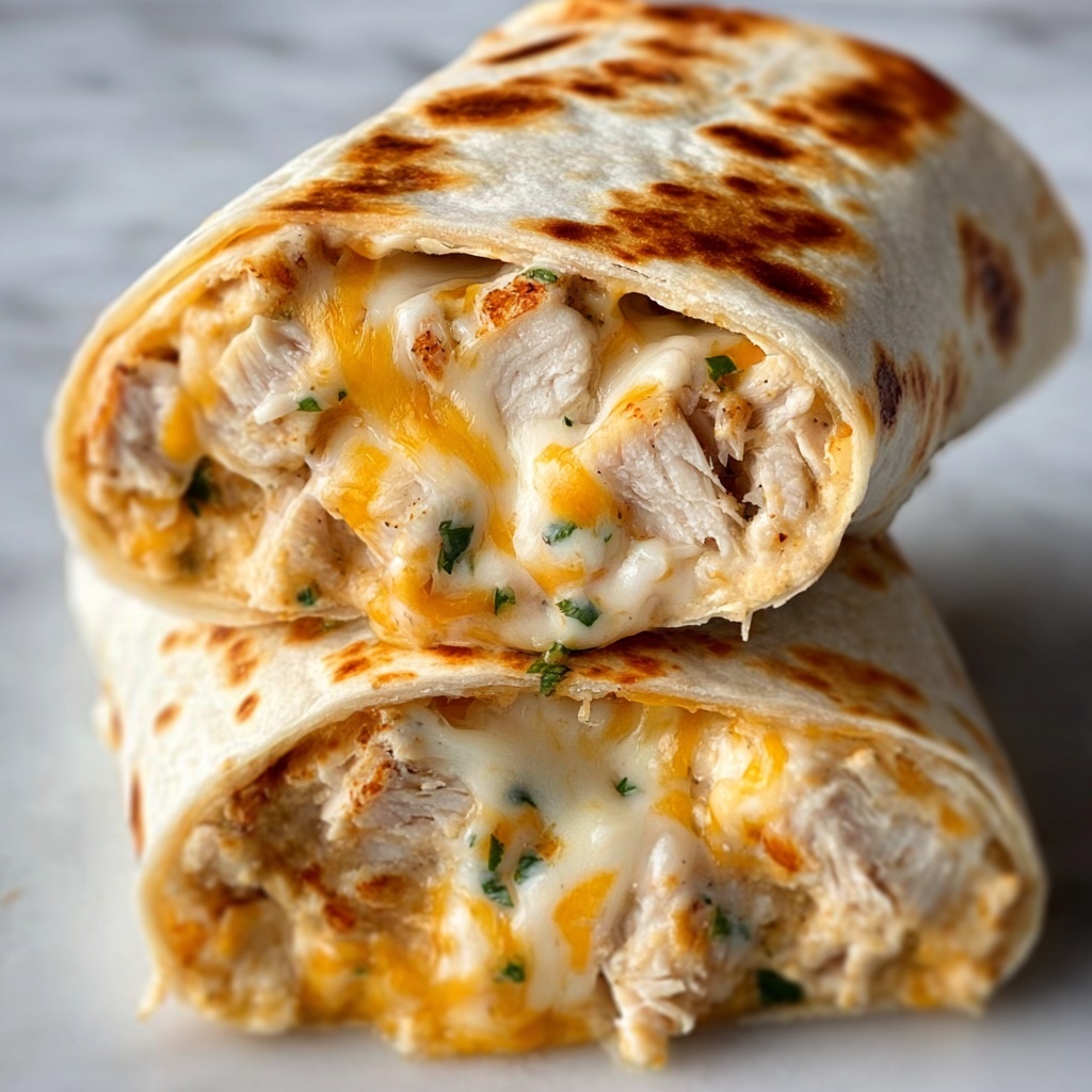 Cheesy Garlic Chicken Wraps Recipe - Recipe Image