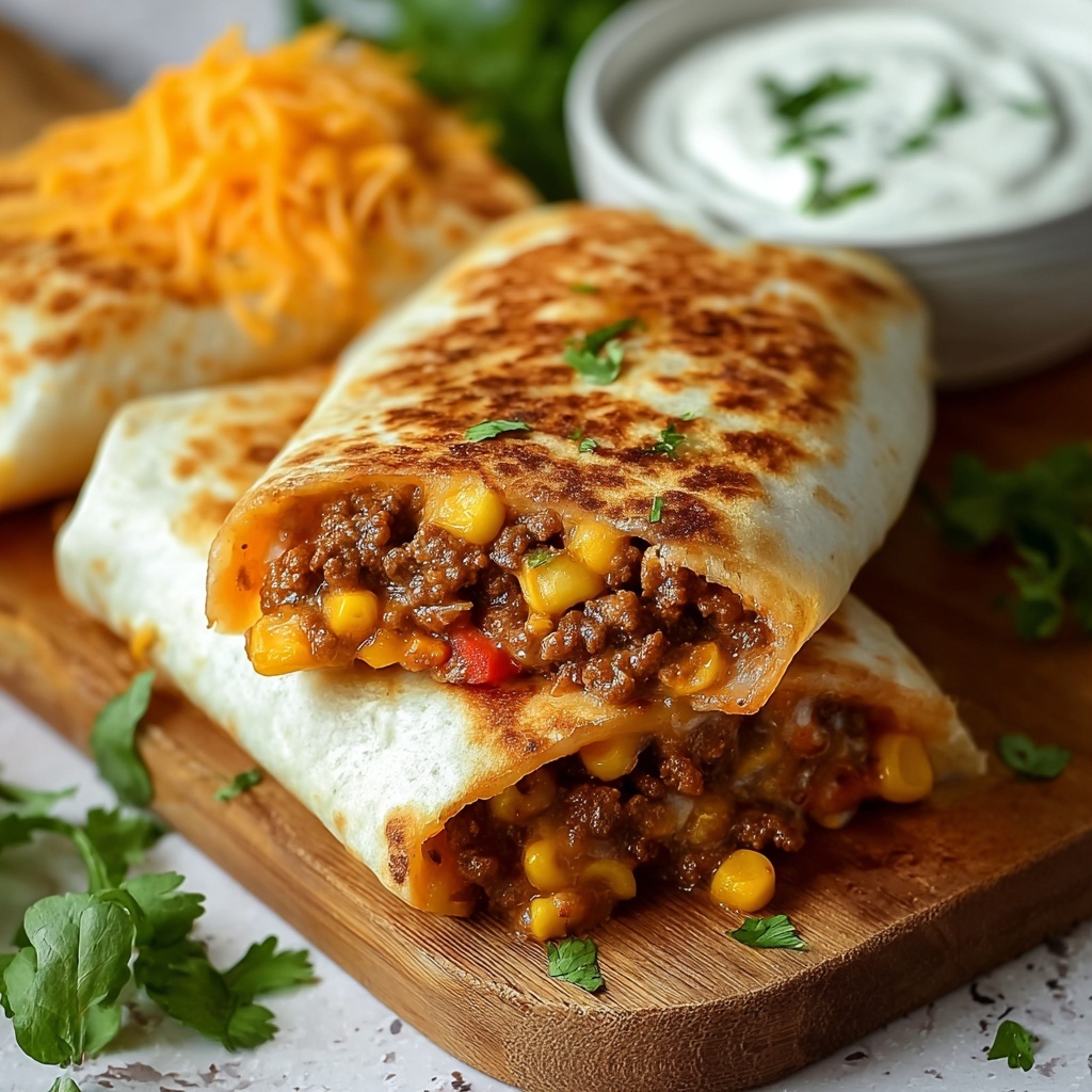 Beef and Cheese Chimichangas Recipe - Recipe Image