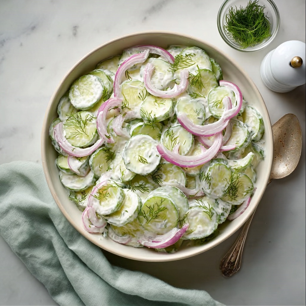 Creamy Cucumber Cheddar Salad Recipe - Recipe Image