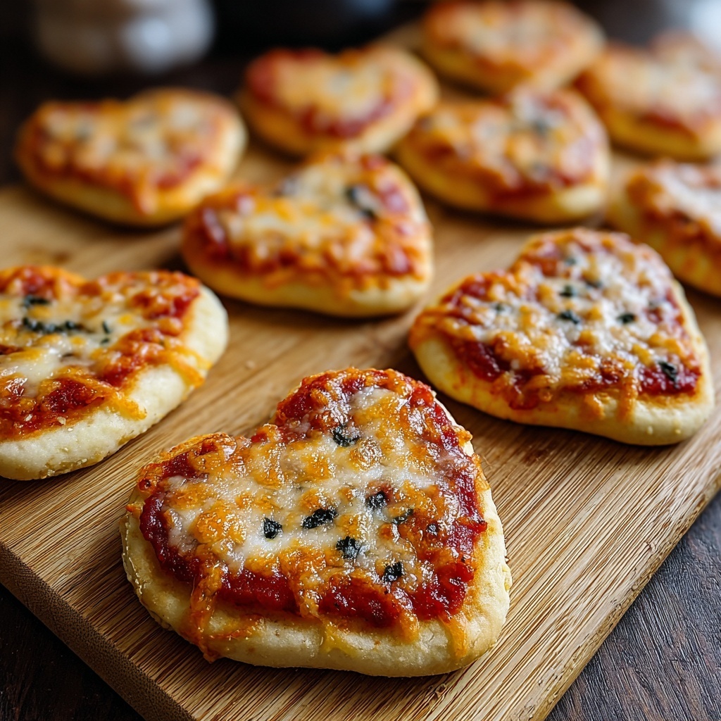 Heart-Shaped Mini Pizzas Recipe - Recipe Image