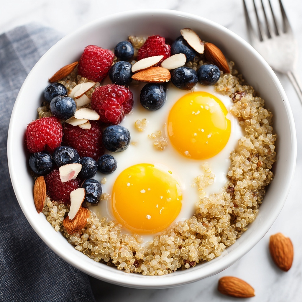 Quinoa Breakfast Bowl with Almonds and Honey Recipe - Recipe Image