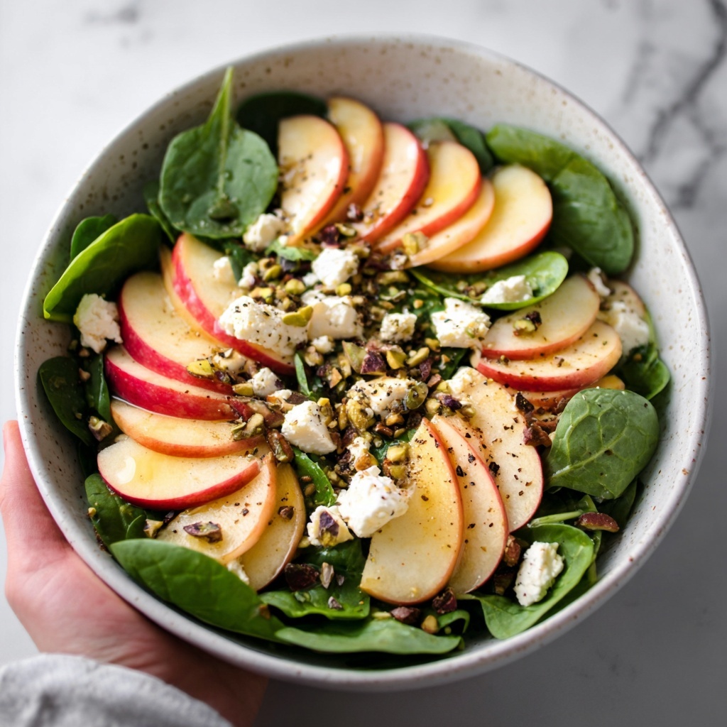 Apple Spinach Salad with Honey Mustard Lemon Dressing Recipe - Recipe Image