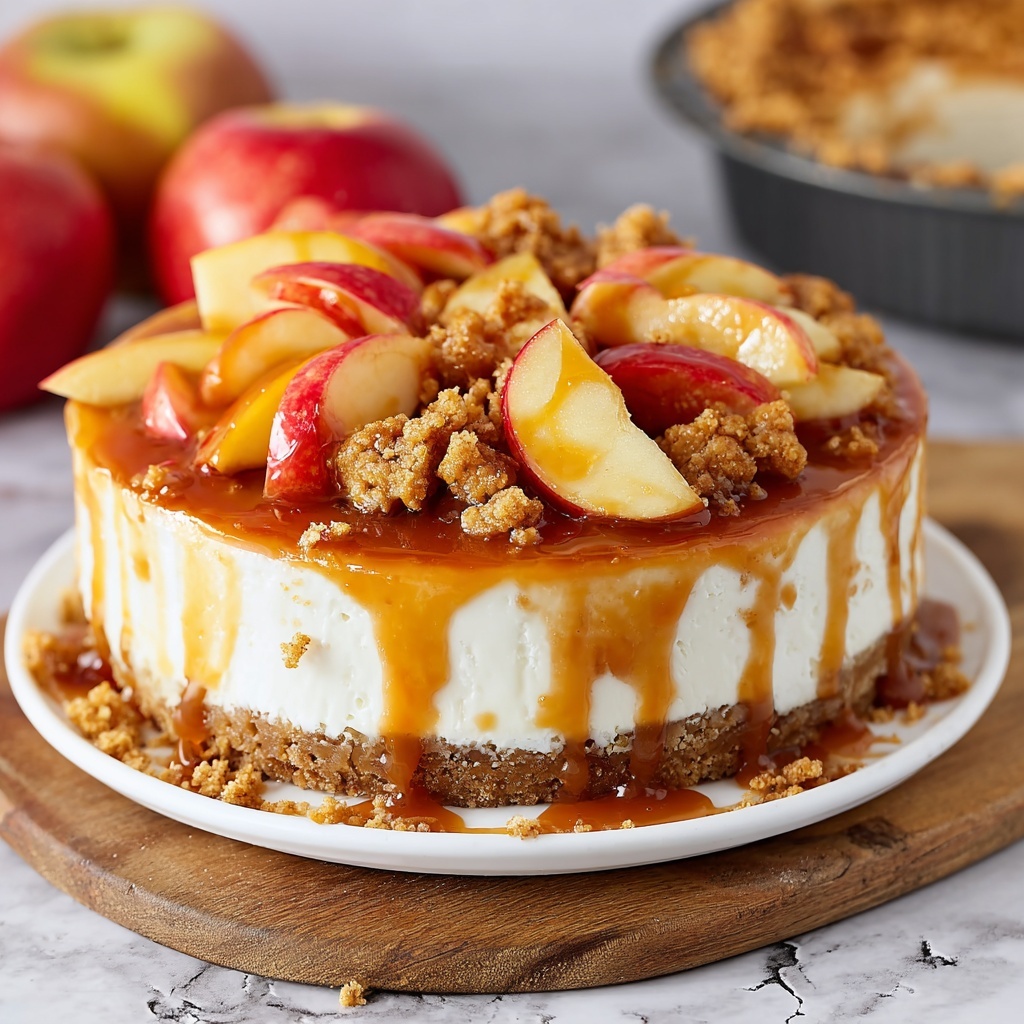 No-Bake Apple Pie Cheesecake Recipe - Recipe Image