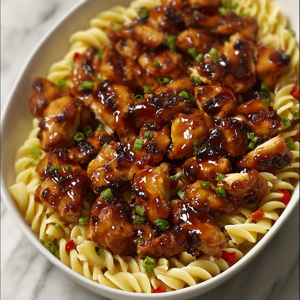 Sweet and Spicy Honey Pepper Chicken with Creamy Macaroni and Cheese Recipe - Recipe Image