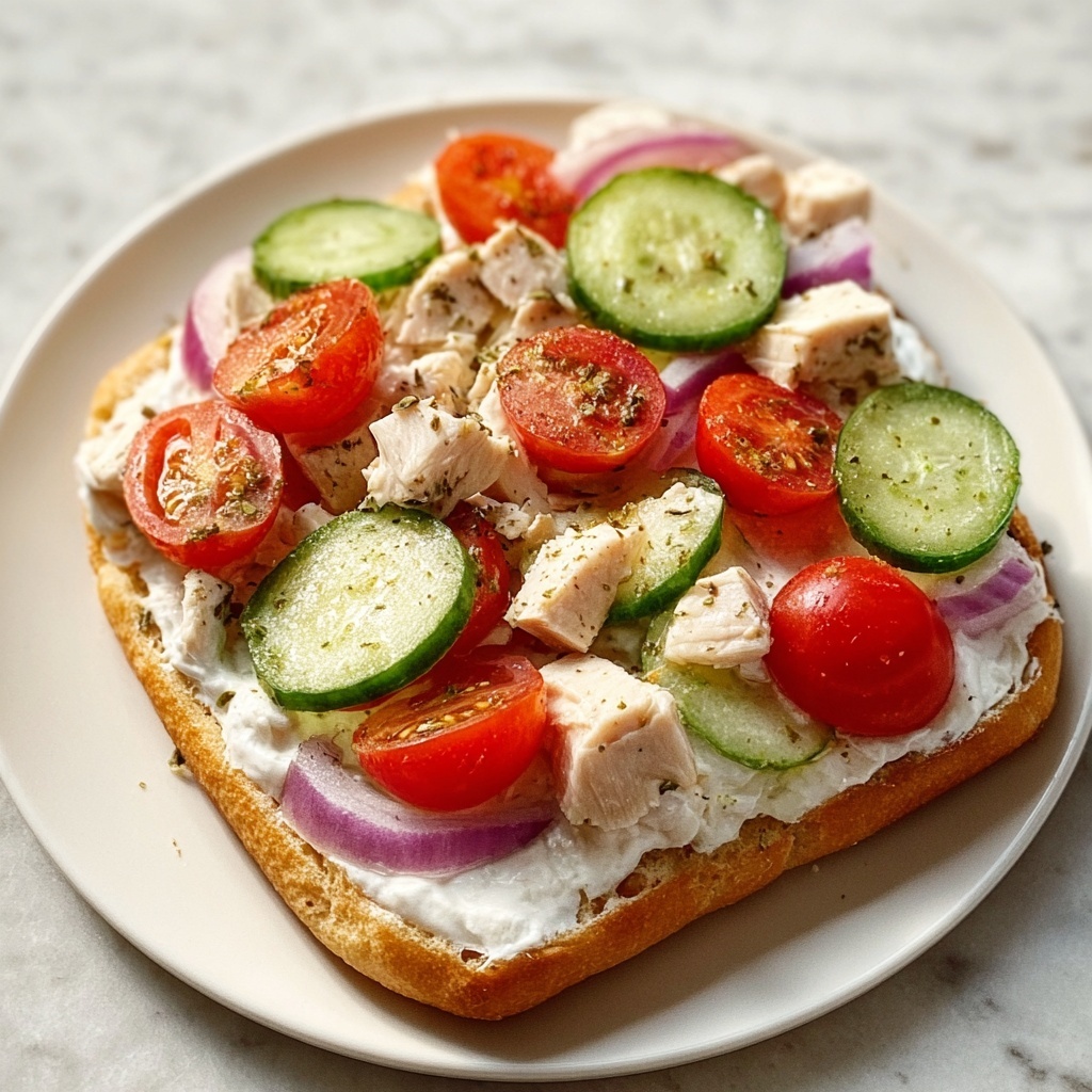 Tzatziki Chicken Veggie Naan Pizza Recipe - Recipe Image