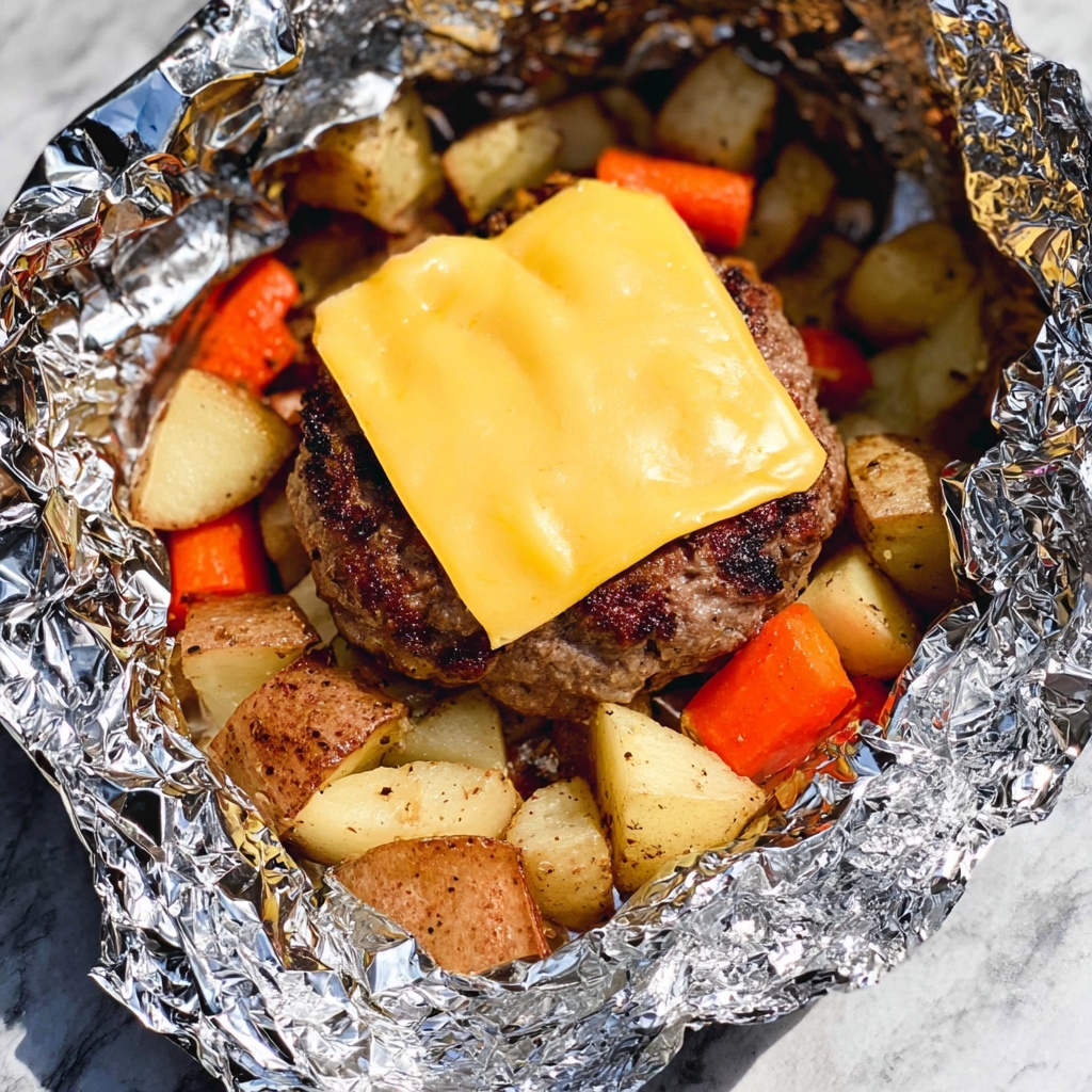 Cheeseburger Hobo Foil Packets Recipe - Recipe Image