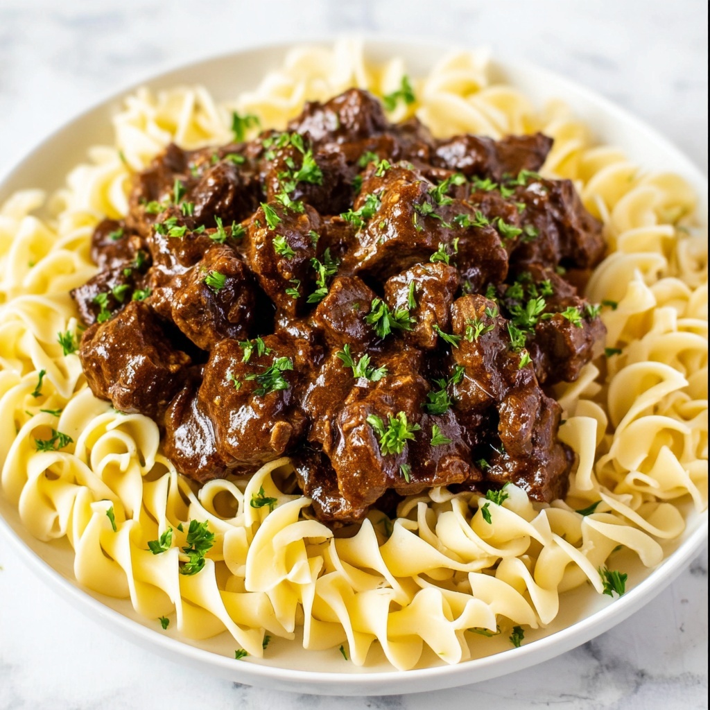 Crockpot Beef Tips & Noodles Recipe - Recipe Image