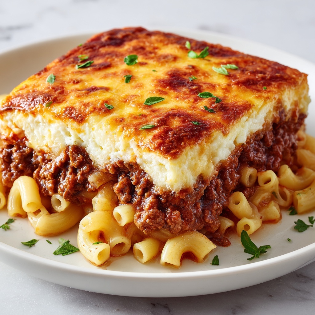 Pastitsio: Greek Baked Pasta with Meat Sauce and Béchamel Recipe - Recipe Image