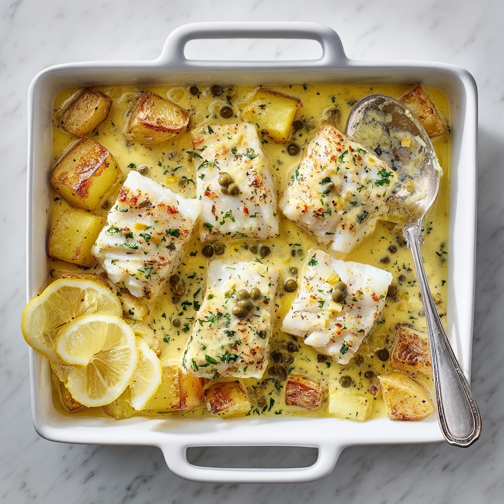 Cod & Potatoes in Rosemary Cream Sauce Recipe - Recipe Image
