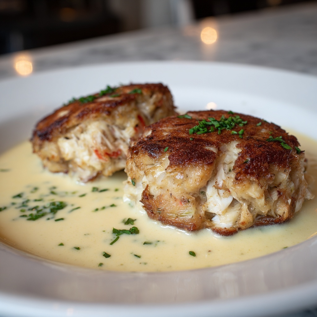 Cheddar Bay Crab Cakes with Lemon Butter Drizzle Recipe - Recipe Image