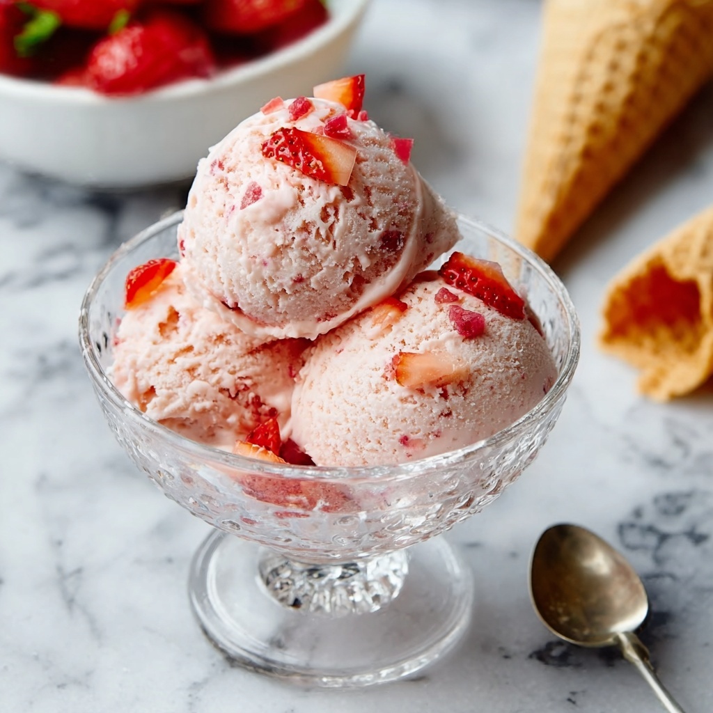 Creamy Strawberry Ice Cream with Fresh Chunks Recipe - Recipe Image
