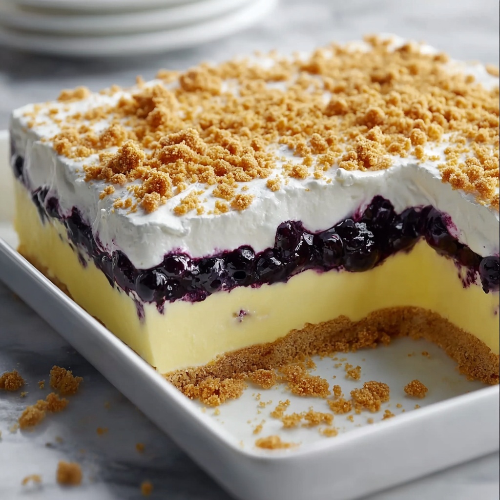 No Bake Lemon Blueberry Dessert Recipe - Recipe Image