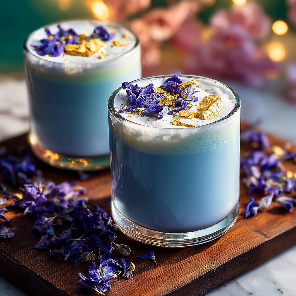 Iced Butterfly Pea Flower Tea Latte Recipe - Recipe Image