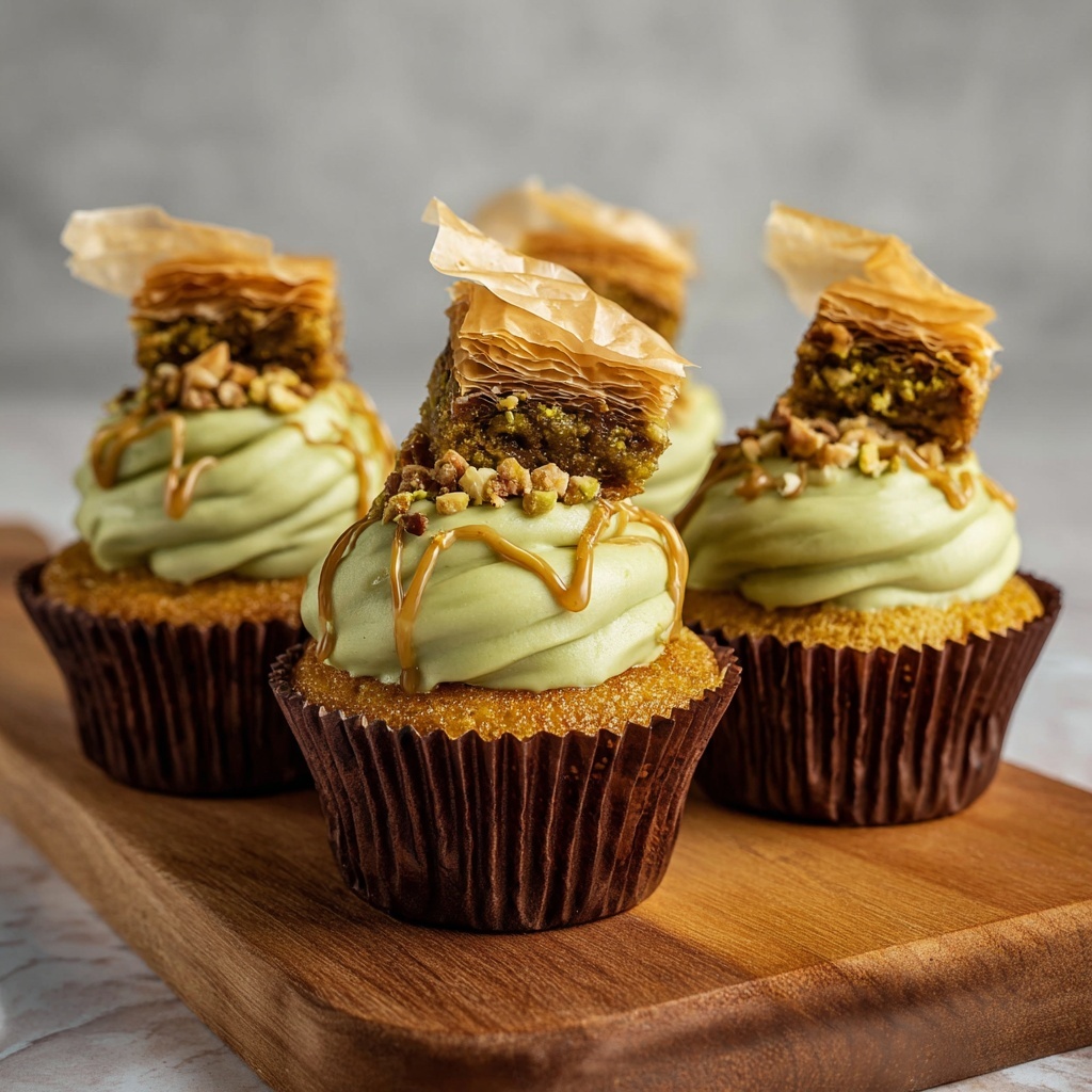 Caramel Pistachio Cupcakes Recipe - Recipe Image