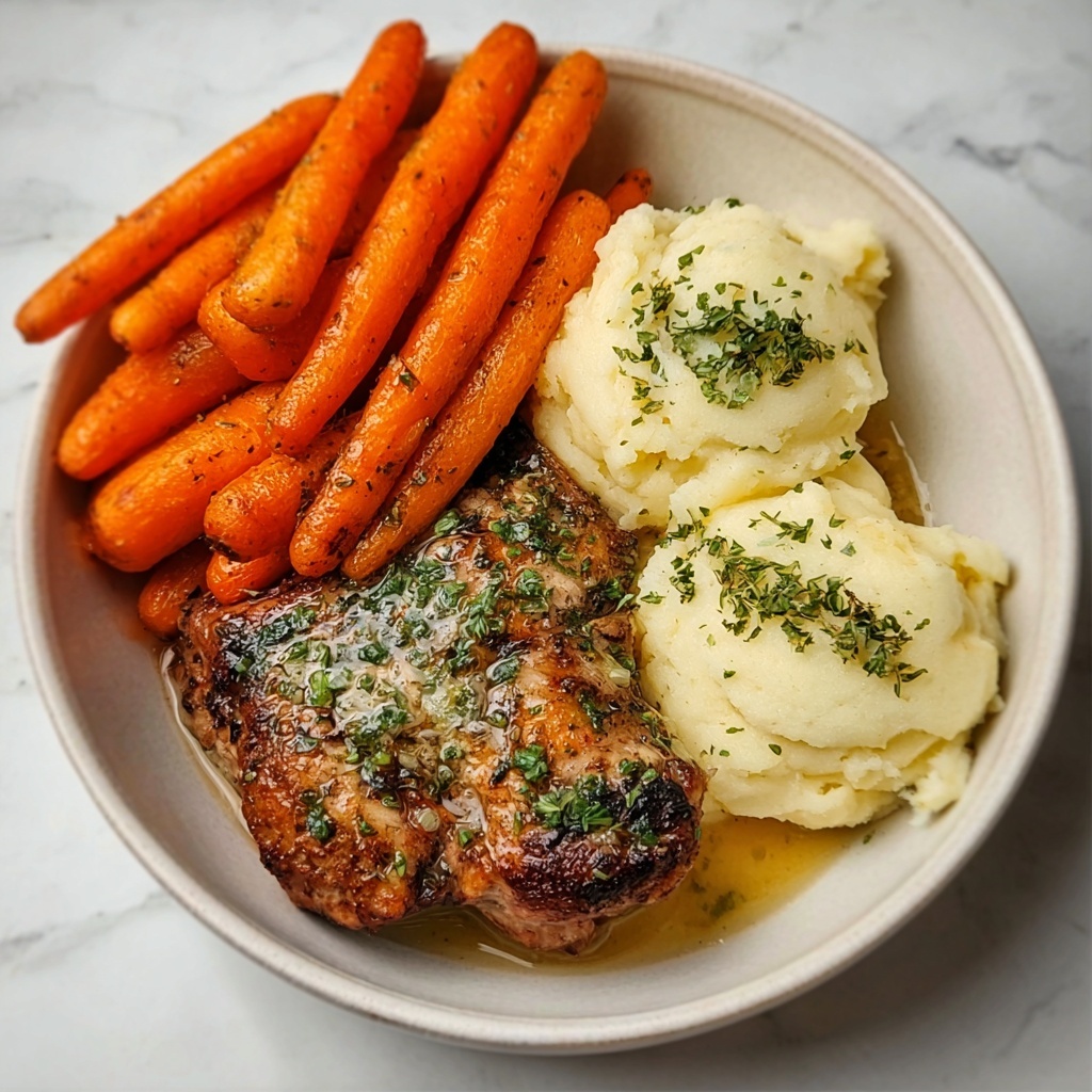 Garlic Herb Chicken with Roasted Carrots Recipe - Recipe Image