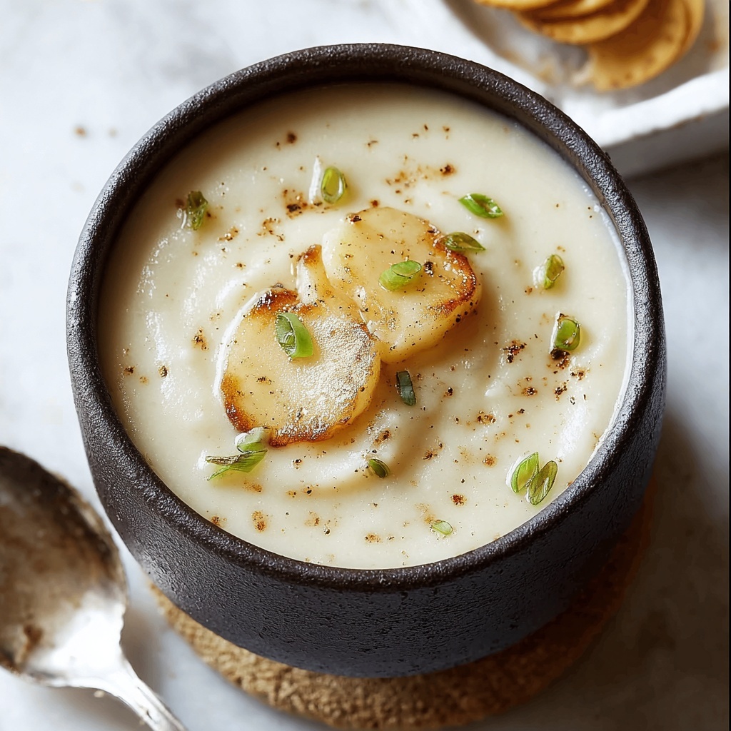 Baked Potato Soup with Chicken Sausage, Cheddar, and Green Onions Recipe - Recipe Image