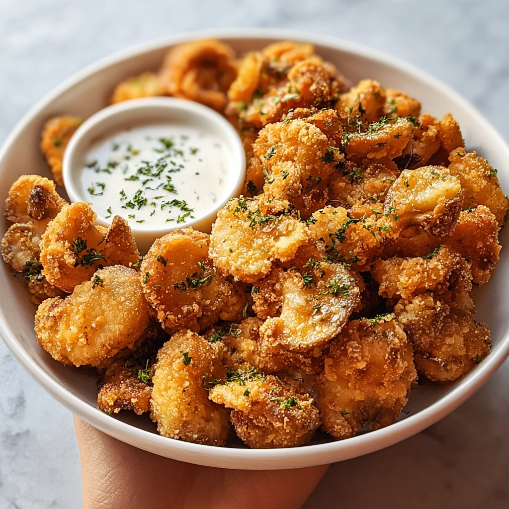 Crispy Fried Mushrooms with Cool Ranch Dip Recipe - Recipe Image