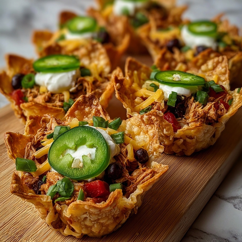 Mini Chicken Fajita Wonton Cups Recipe - Recipe Image
